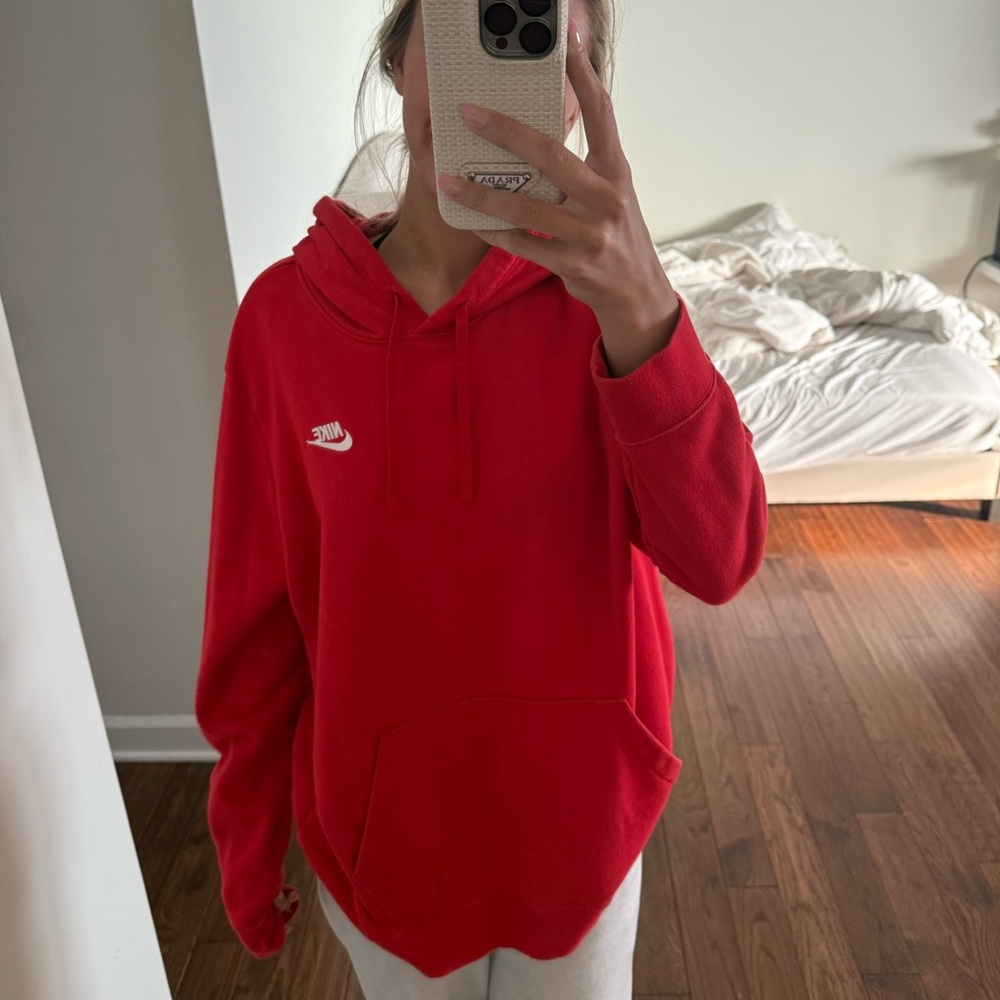 Red Nike hoodie